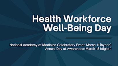 Image principale de Health Workforce Well-Being Day Celebratory Event