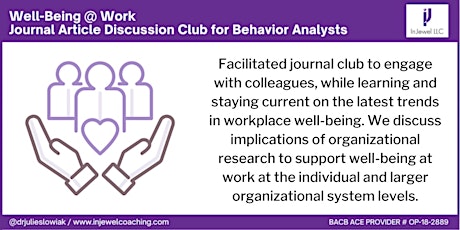 Well-Being @ Work Journal Club for Behavior Analysts (April 2024)