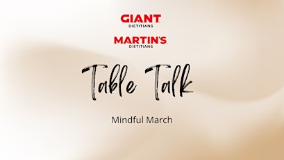 Imagen principal de VIRTUAL March: Table Talk- Mindful March
