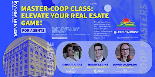 Primaire afbeelding van MASTER-COOP CLASS:ELEVATE YOUR REAL ESTATE GAME.