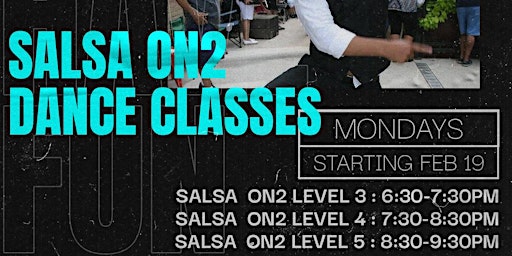 Primaire afbeelding van Salsa On2 Dance Class,  Level 4  Advanced - Intermediate