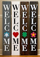 Welcome Door Sign with Interchangeable Seasonal Decor Add-On