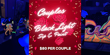 $80 Valentines Black Light Sip & Paint primary image