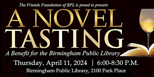 Imagem principal do evento A Novel Tasting: A Benefit for the Birmingham Public Library