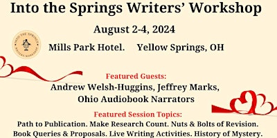 Imagem principal do evento AUTHORS AND WRITERS | Into the Springs Writers' Workshop