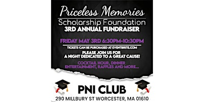 Priceless Memories Scholarship Foundation's 3rd Annual Fundraiser primary image