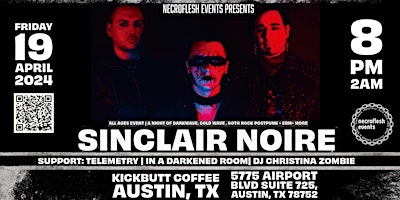 Immagine principale di Sinclair Noire w/ Telemetry and In A Darkened Room + DJ Christina Zombie 