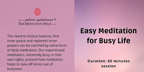 Easy Meditation for Busy Life primary image