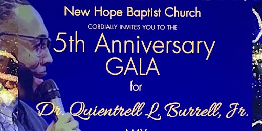 Imagem principal do evento Pastor Burrell's 5th Anniversary Gala W/ Kelontae Gavin