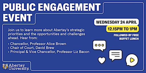 Imagem principal do evento Abertay University Public Engagement Event 2024