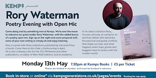 Immagine principale di Rory Waterman Poetry Evening with Open Mic 