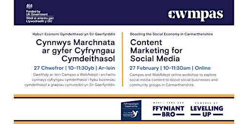 Primaire afbeelding van Content Marketing for Social Media | Cynnwys -  Cyfryngau Cymdeithasol
