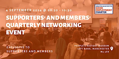 Imagen principal de Supporters' and Members' Quarterly Networking Event - 4 September 2024