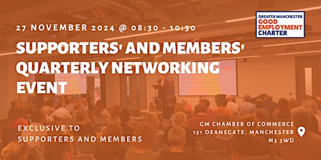 Supporters' and Members' Quarterly Networking Event - 27 November 2024