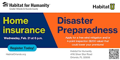 Clase de preparación para catástrofes y seguros de hogar de Habitat U