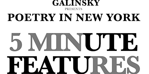Galinsky's Poetry in New York! Thurs June 27th, 8-9:30pm at Book Club Bar!  primärbild