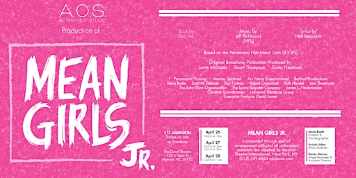 Immagine principale di AOS Presents Mean Girls Jr! Cast B 