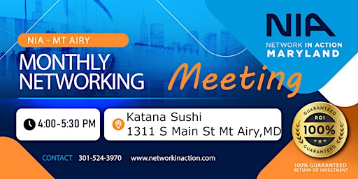 Immagine principale di Network In Action - MT AIRY: Monthly Networking Meeting 