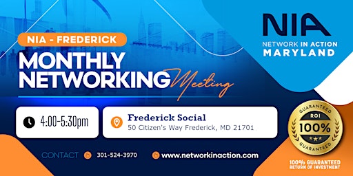 Imagem principal do evento Network In Action - FREDERICK: Monthly Networking Meeting