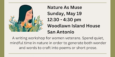 Primaire afbeelding van Nature as Muse Women Veteran Writing Workshop
