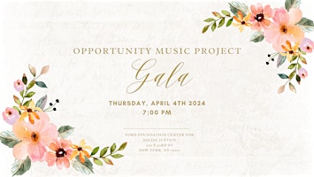 Imagem principal do evento 2024 Opportunity Music Project Gala