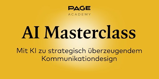 Hauptbild für PAGE Webinar »AI Masterclass«