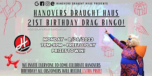 Hanovers 21st Birthday Drag Bingo Party @ Hanovers Pflugerville primary image