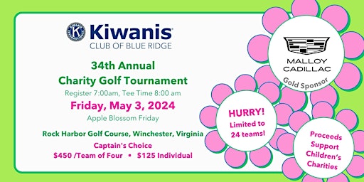 Imagen principal de Kiwanis Club of Blue Ridge 34th Annual Charity Golf Tournament