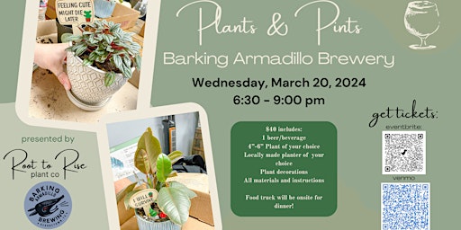 Hauptbild für Plants and Pints night by Root to Rise Plant Co @ Barking Armadillo Brewery