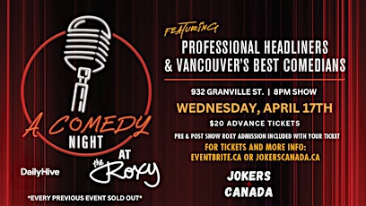 A Comedy Night @ The Roxy (Produced By Jokers Canada)
