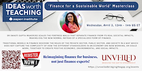 'Finance for a Sustainable World' Masterclass