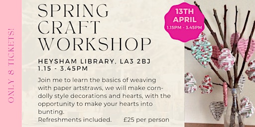 Imagen principal de Spring Craft Workshop  - Make pretty paper decorations with Artstraws