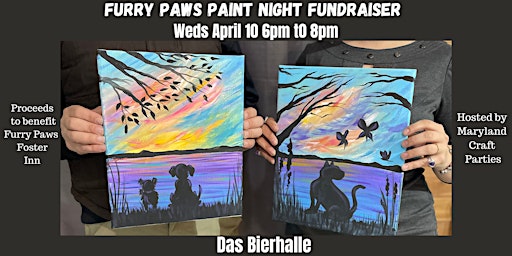 Image principale de Furry Paws FUNdraiser Paint Night  @ Das Beirhalle w/Maryland Craft Parties