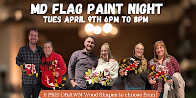 Imagem principal do evento MD Flag Wood Sign Paint Night @ Broken Oar with Maryland Craft Parties