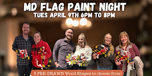 Primaire afbeelding van MD Flag Wood Sign Paint Night @ Broken Oar with Maryland Craft Parties