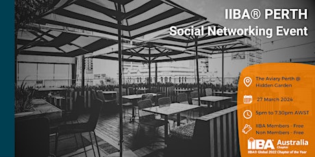 Imagen principal de IIBA® Perth - Social Networking Event