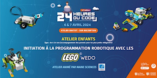 Immagine principale di #24HDUCODE 2024 : Atelier Enfants - Programmation robot avec LEGO® WeDo 