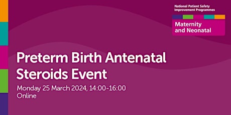 Imagem principal do evento Preterm Birth Antenatal Steroids Event