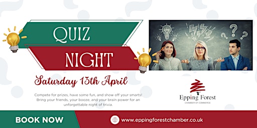 Primaire afbeelding van Easter Quiz Night - Epping Forest Chamber of Commerce