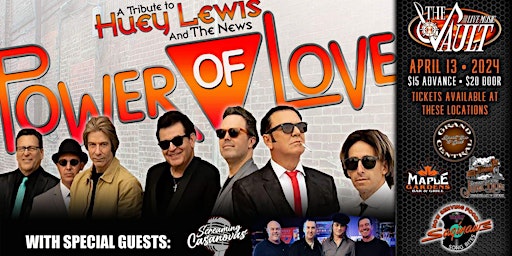 Imagem principal do evento POWER OF LOVE "Huey Lewis And The News Tribute" wsg/ Screaming Casanovas