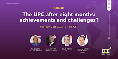 Hauptbild für GDE 32: The UPC after eight months: achievements and challenges?