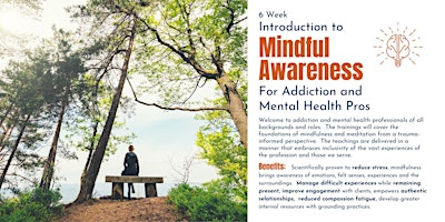 6-Week Intro to Mindful Awareness for Addiction and Mental Health Pros primary image