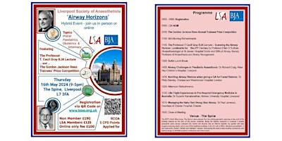 Imagem principal do evento Airway Horizons - featuring TCG BJA Lecture and the GJR Trainees Prize