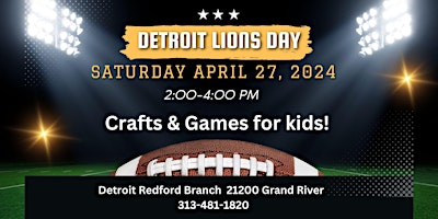 Imagen principal de Detroit Lions Day at the Library!