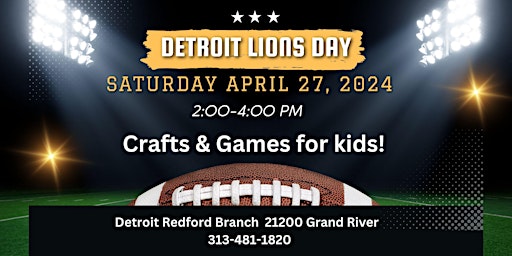 Hauptbild für Detroit Lions Day at the Library!