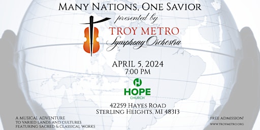 Imagen principal de TroyMetroSymphonyOrchestra  Spring Concert in SterlingHeights-NOT Sold Out