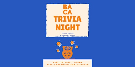 BACA Wines April Trivia Night