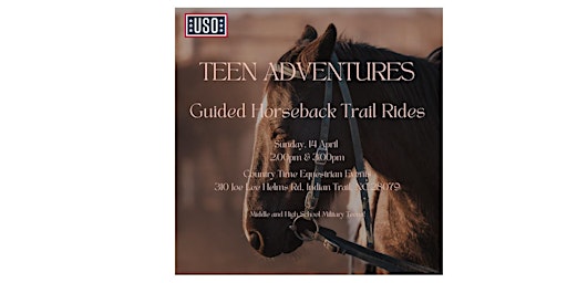 Imagem principal do evento USO April Teen Adventures: Horseback Trail Ride