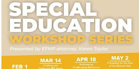 Hauptbild für Special Education Workshop Series: Tactics & Strategies for IEP Meetings