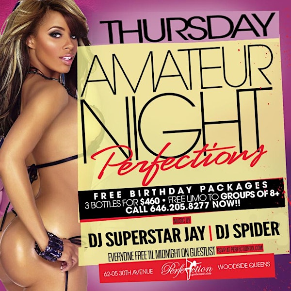 Thurs! Birthdays at Perfection | BDays get Free Bottle Champagne + Hookah + Cake + Balloons | Limo Avail | 646.205.8277